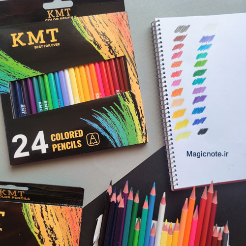 مداد رنگی 24 رنگ برند K.M.T